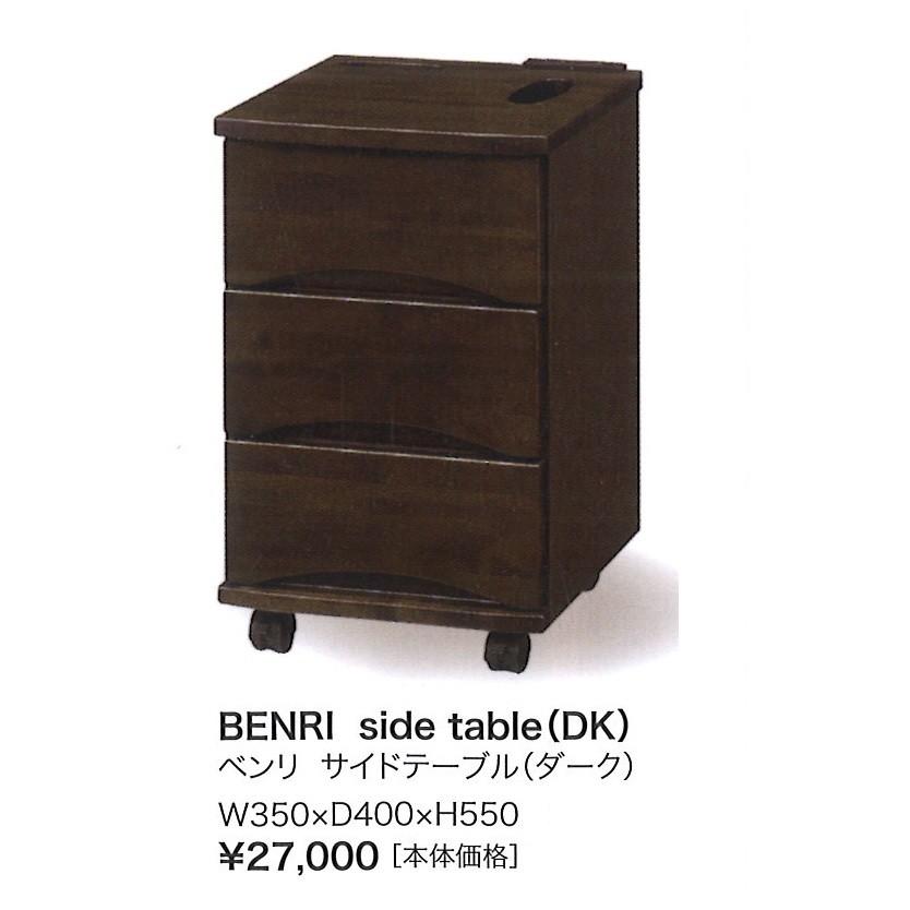 ベンリ サイドテーブル ３色対応 バーチ材 ２口コンセント付 送料無料（玄関渡し） 北海道・沖縄・離島は除く