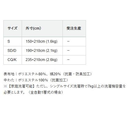 日本ベッド 国産ポリエステルわた掛ふとん ファイバーコンフォーター