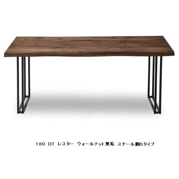 【開梱設置送料無料】※うれしいレビュー特典有 ニッポネア (NIPPONAIRE) 180 ダイニングテーブル / 食卓 レスター 耳付き無垢板2色対応 スチール脚4タイプ_2