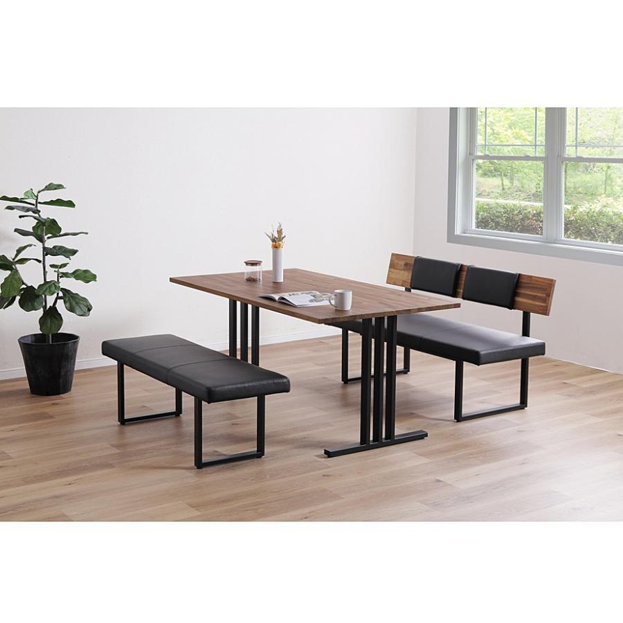 シギヤマ家具製 120ベンチ コレクト 脚：アイアン 張地：合成皮革（BK