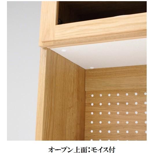 国産 200ユニットボード COMTE（コンテ）WN 上40ガラス扉L・R+120オープン +下40扉L・R+60引出し×2 ウォールナット無垢材/オイル塗装 開梱設置送料無料の画像