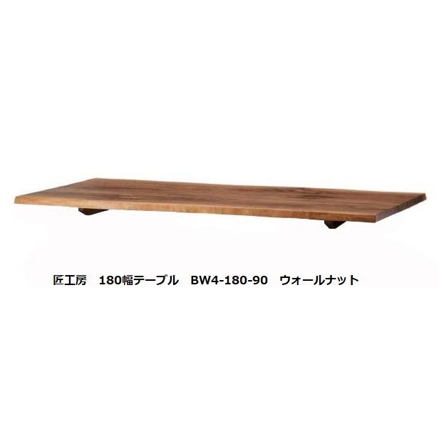 [開梱設置送料無料] 10年保証 シラカワ・飛騨の匠工房 天板のみ (W180×D90cm／4〜5枚剥ぎ) BW4-180-90 天厚40mm 材質：ウォールナット 受注生産 脚別売り