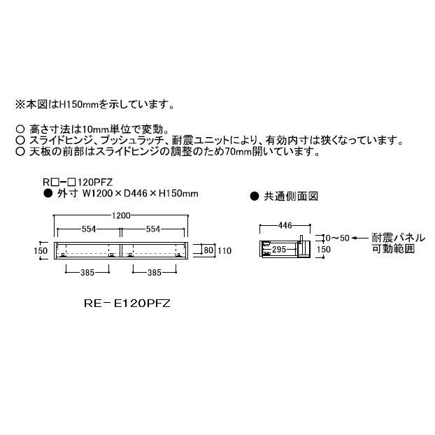 綾野製作所 120キッチン用上置 アリシア (ALICIA) RK-M120PFZ 本体：サンドブラック 前板：ウォールナット 高さ100〜200mm 送料無料 (玄関前配送)_1