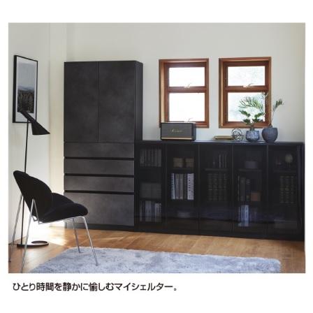 ブック すきまくん ハイタイプ オープン PW 幅：56~80cm/奥行：30/40cm 表面材：ポリエステル化粧合板 カラー：14色対応 可動棚8枚 開梱設置送料無料の画像
