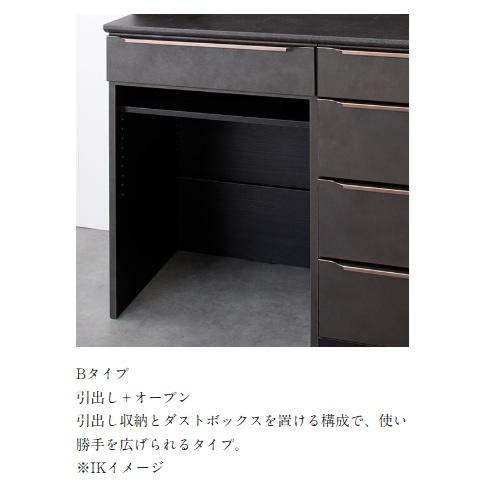綾野製作所 40 下キャビネット 引出し+オープン クオリア (QUALIA) IK-40B (奥行500) 前板：定番チャコールグレイ・別注色5色・特注色60色 開梱設置送料無料_7
