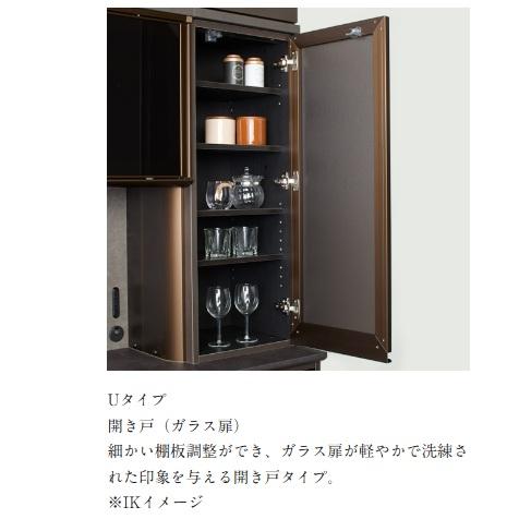 綾野製作所 60 上キャビネット ガラス扉 クオリア 開戸 IK-60U 本体色