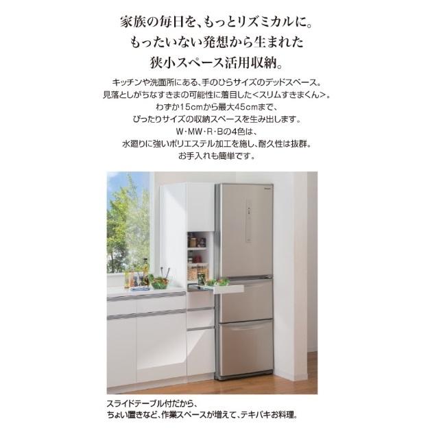 スリム すきまくん 板扉キャビネット Tタイプ T3L/T3R 左右開きあり 幅 