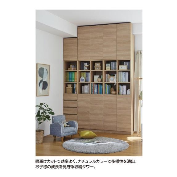ブック すきまくん ハイタイプ 上下扉 TTL/TTR 左右開きあり 幅：30~55cm/奥行：32/42cm ポリ化粧板 カラー：14色対応 開梱設置送料無料の画像