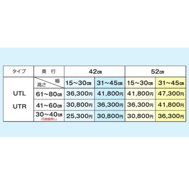 スリム すきまくん 上置きキャビネット Uタイプ UTL/UTR 左右開きあり 幅：15~45cm/奥行：42/52cm 高さ：30~80cm ...