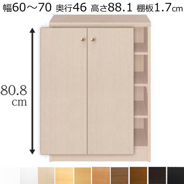 本棚・書棚・扉付 オーダーメイド 幅60〜70 奥行き46（ラージ） 高さ