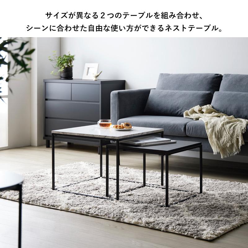 LOWYA ローテーブル ネストテーブル 大理石柄 正方形【Mサイズ】 楽天市場】ローテーブル テーブル ネストテーブル センター