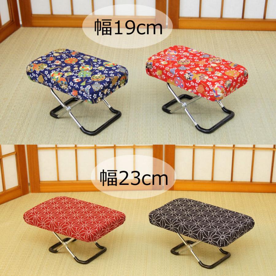 正座椅子 幅23×奥行15×高さ12cm 手鞠柄 赤 : 組み立て家具の