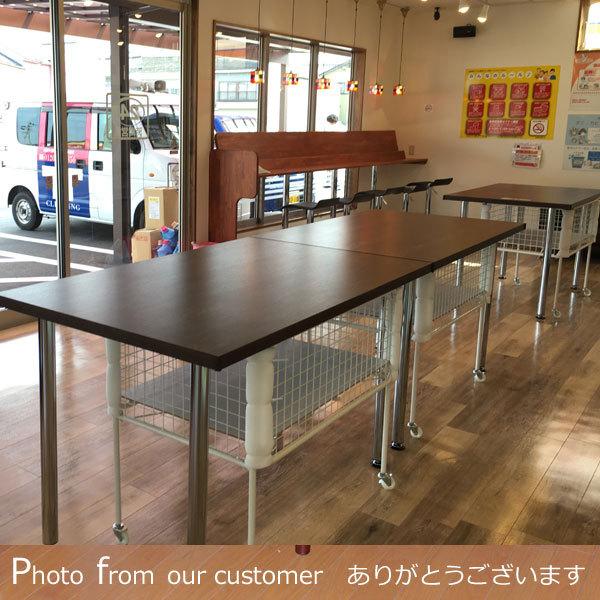 カウンターテーブル 幅100×奥行き65×高さ80cm ダークブラウン(シルバー脚)アジャスター付 TBK1065TBDBR750TAJ