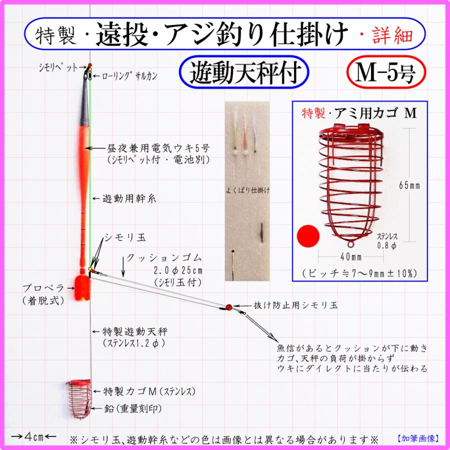 特製 遠投アジ釣り仕掛け ｕ５号 防波堤 遠投カゴ釣り 昼夜兼用電気ウキ Utenbinv Ami Uki5 フィッシングさかもと 通販 Yahoo ショッピング