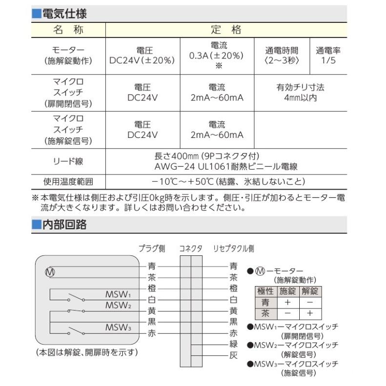 MIWA U9 AFG-1 (引戸用電気鎌錠) 扉厚42〜50mm対応 ST AFF後継品