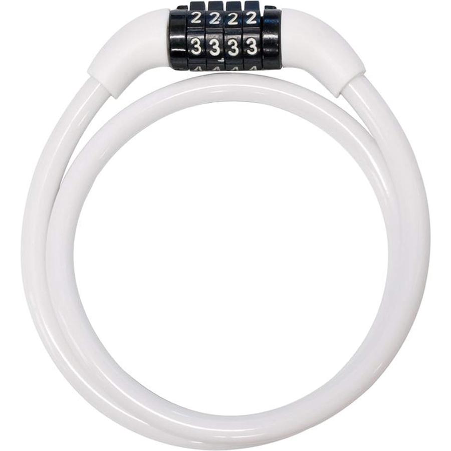 ダイヤル式ワイヤーロック 自転車用カギ 防犯錠 J&C JC-029W ホワイト | J＆C