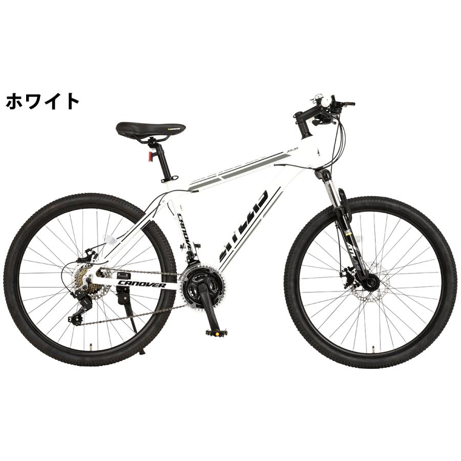 CANOVER マウンテンバイク SHIMANO 21段変速ホワイト CANOVER 完成品 マウンテンバイク MTB 自転車 26インチ 組立済 21段