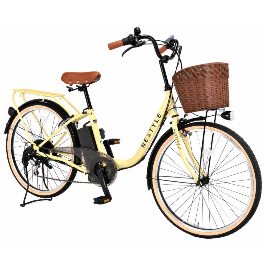 電動アシスト自転車 26インチ 完成品 3アシスト＆6段変速 砲弾型ライト リアパイプキャリア 両立スタンド ネクスタイル NEXTYLE E-City 26 NX-ET266 | NEXTYLE | 14