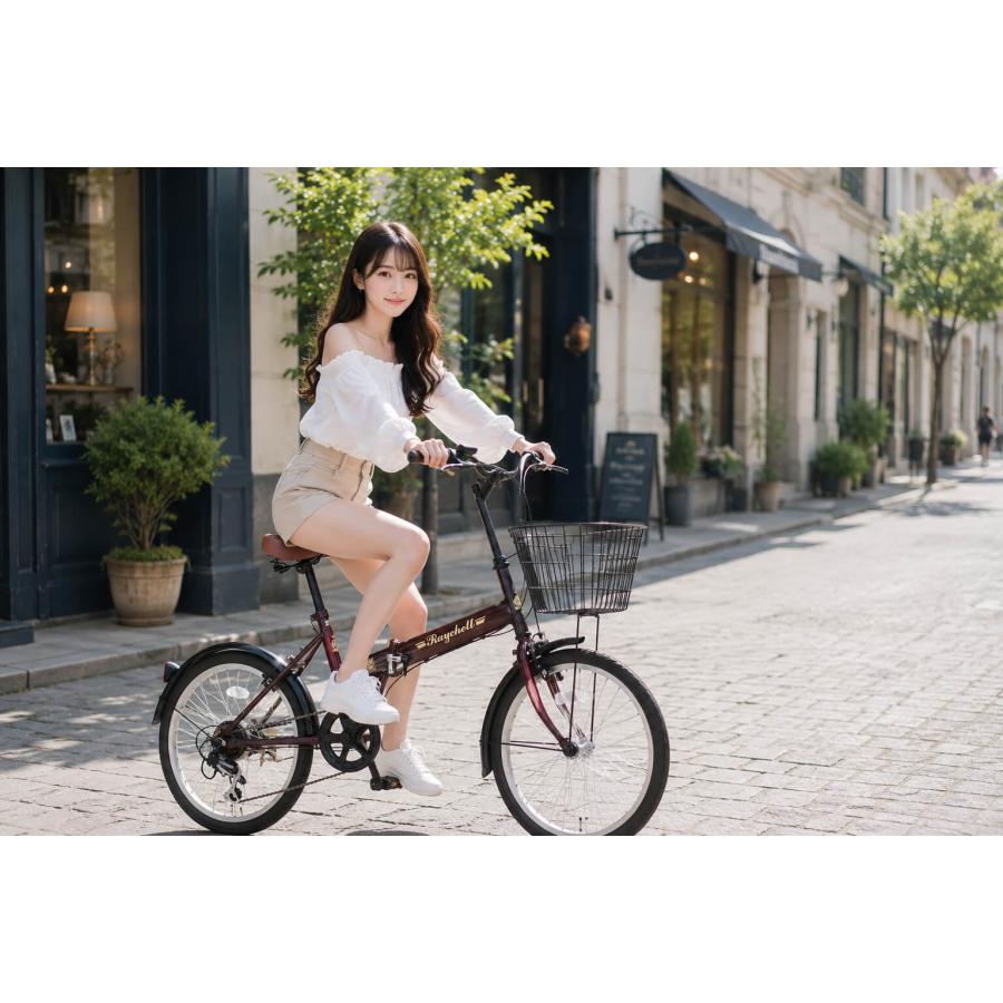 オオトモ 完成品 折りたたみ自転車 20インチ 組立済 カゴ・泥除け付き