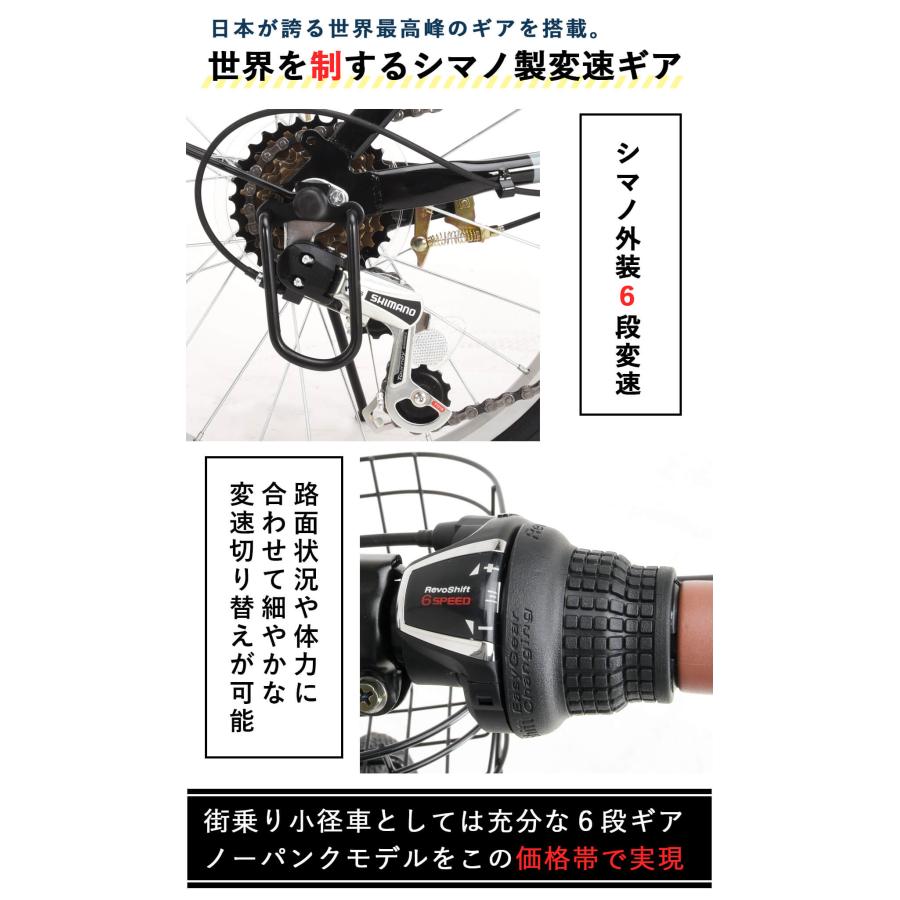 パンクしない 折りたたみ自転車 20インチ 完成品出荷 / 置き配可能 ノーパンクタイヤ ライト＆カギ シマノ6段変速 グランディール Grandir GR-206N｜f-select｜18