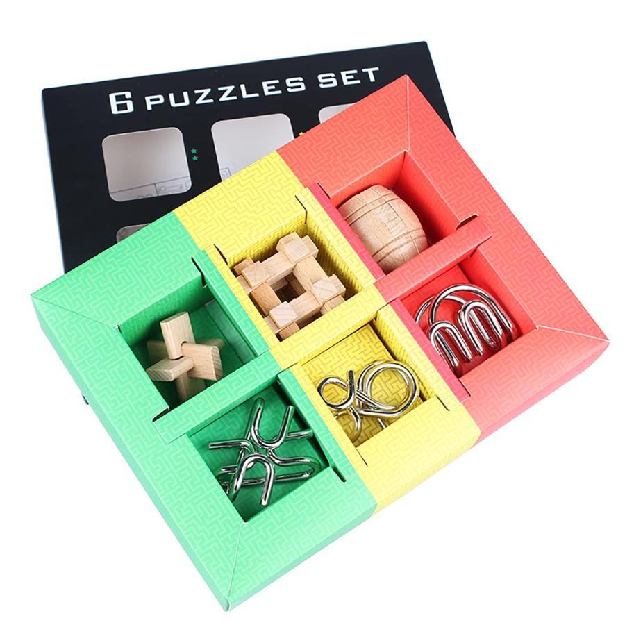 孔明パズル+知恵の輪 立体パズル 知恵おもちゃ脳トレ 謎解き 手遊び 知育玩具 6セット｜f-shop-r｜05