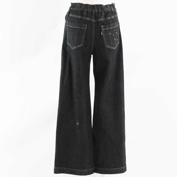 デニムワイドパンツ 40サイズ ガノッシュ239-60422 30代 40代 50代