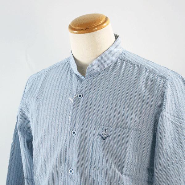 ゲラン46-50サイズ　長袖シャツ8210-1036-53 新品 正規品 メンズカジュアル 春夏 スタンドカラー 40代 50代 60代 ブルー系 LSH