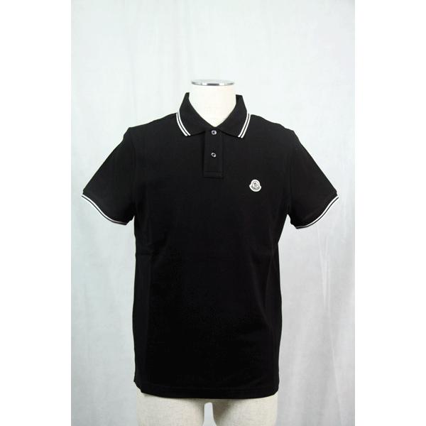 【美品】MONCLER ブラック ポロシャツ　Mサイズ MONCLER（モンクレール） ポロシャツ POLO MANICA C 8A70300 84556