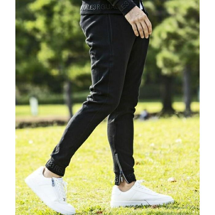 1PIU1UGUALE3 RELAX 上下セット リブ刺繍ラインストーンジップ