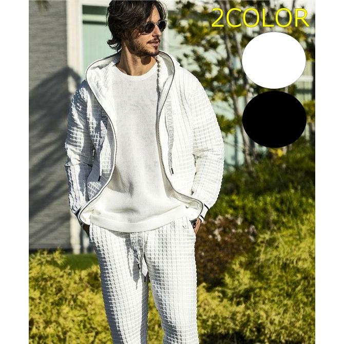 1PIU1UGUALE3 RELAX 上下セット スクエアパターンニット