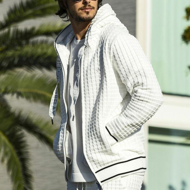 1PIU1UGUALE3 RELAX 上下セット スクエアパターンニット