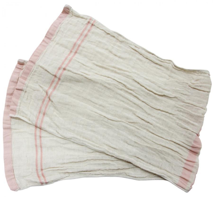 リネン コットン フェイスタオル 麻 ボーダー ピンク サムディ |  | 03