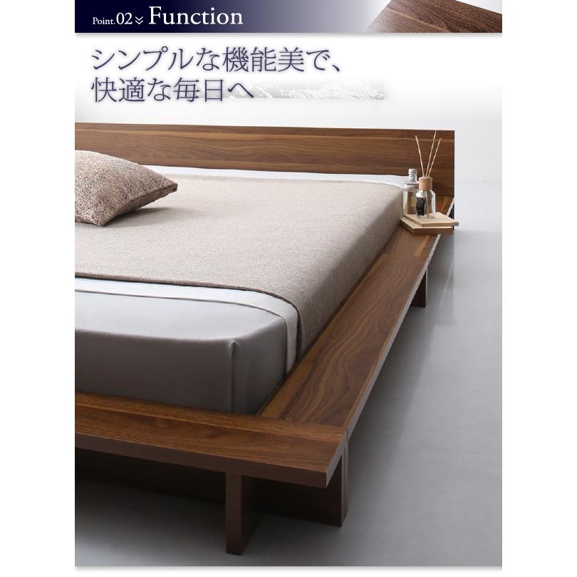 高評価続出！ シンプルモダンデザインフロアローステージベッド Gunther ギュンター マルチラススーパースプリングマットレス付き クイーン(Q×1） 【BC1189960293】(41847円)