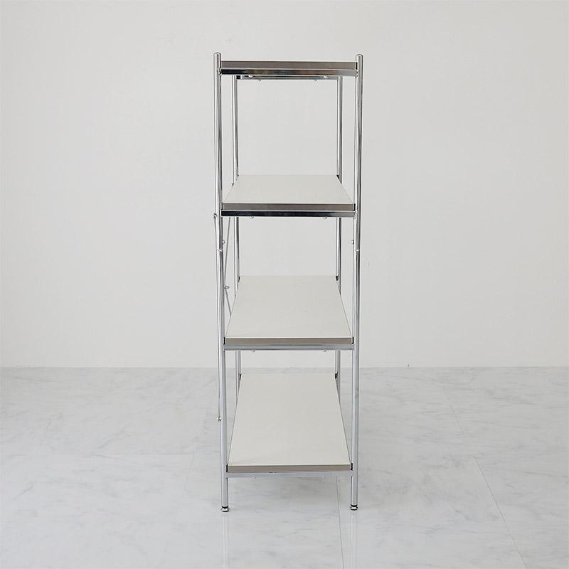 スチールラック　4段 おしゃれ ラック 白 ホワイト 韓国インテリア フリー ラック 4段 80x38x125cm ホワイト バーン 白家具 棚 おしゃれ 北欧