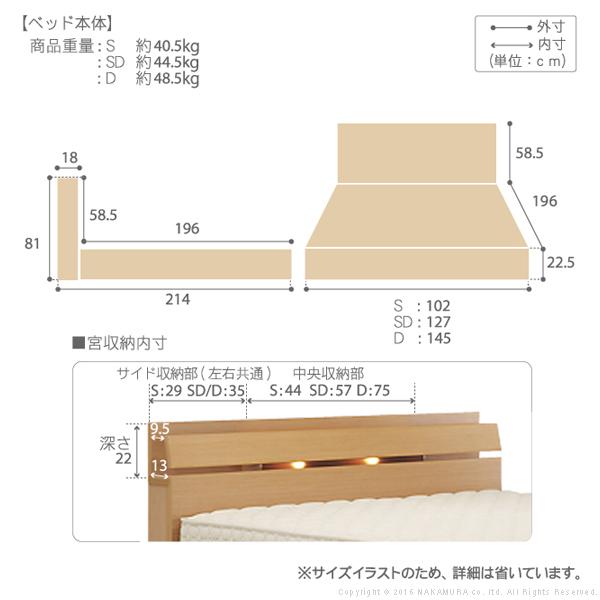 26【新品未使用】 フランスベッド ライト・棚付きベッド-ウォーレン- ダブル マルチラススーパースプリングマットレスセット 【YW2322562514】(81677円)
