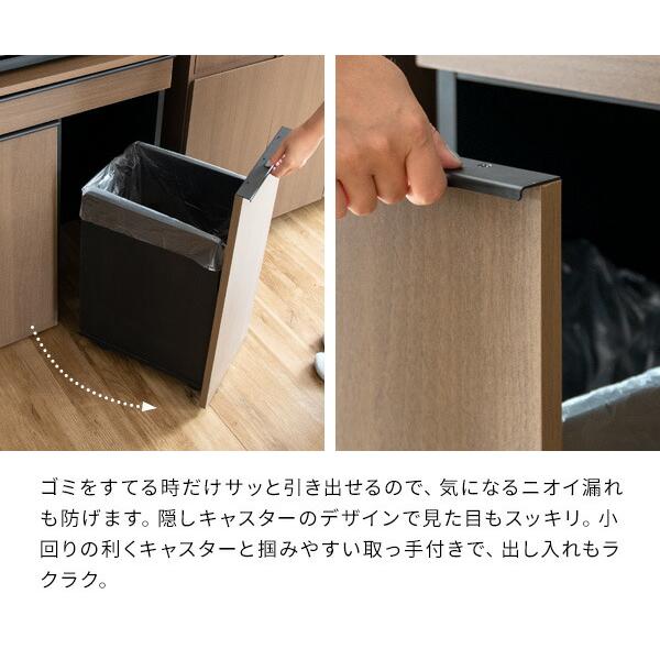 分別ドロワーダストボックス キャスター付き 2分別 木製 キッチン 洗面所 リビング ゴミ箱 ダストBOX くずかご スタイリッシュ 大容量 45リットル NotT ノット_6