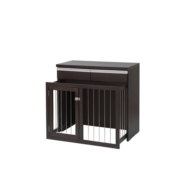 国産 完成品 省スペース収納付きスライド型ケージ 幅90cm ダークブラウン ペットゲート おしゃれ デザイン 小型犬 中型犬 ペット用品 犬用品 Prettyfunnyballoons Com