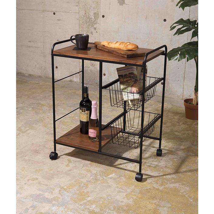 キャスター付きスチール キッチンワゴン ラック 炊飯器 キッチン収納 レンジ レンジ 棚 コンセント付 キッチン スリム コンセント付 バスケット Store 作業台 収納棚 Sp 006 Furniture