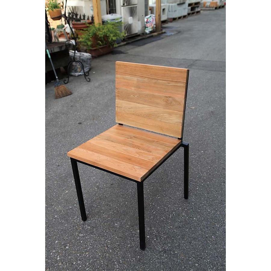 アイアンウッドアームレスチェア ガーデンチェア 庭 アウトドア 屋外用 エクステリア ガーデンファニチャー 完成品 ウッドチェア 木製