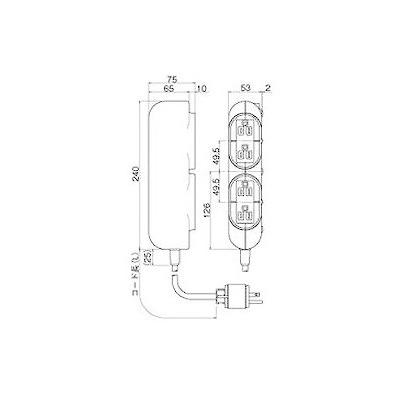 安心の日本製 病院用接地タップ ＫＥタイプ ＶＣＴケーブル 3ｍ 医用接地プラグ付 赤 ＭＲ7548ＴＤ3Ｒ