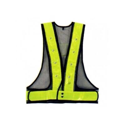 フラッシュセーフティーベスト（6ｃｍ巾） サイズ：フリー 勝星産業 Ｓ−02 警備員 監視員 作業員 夜間作業 交通整理 LED 光る 安全