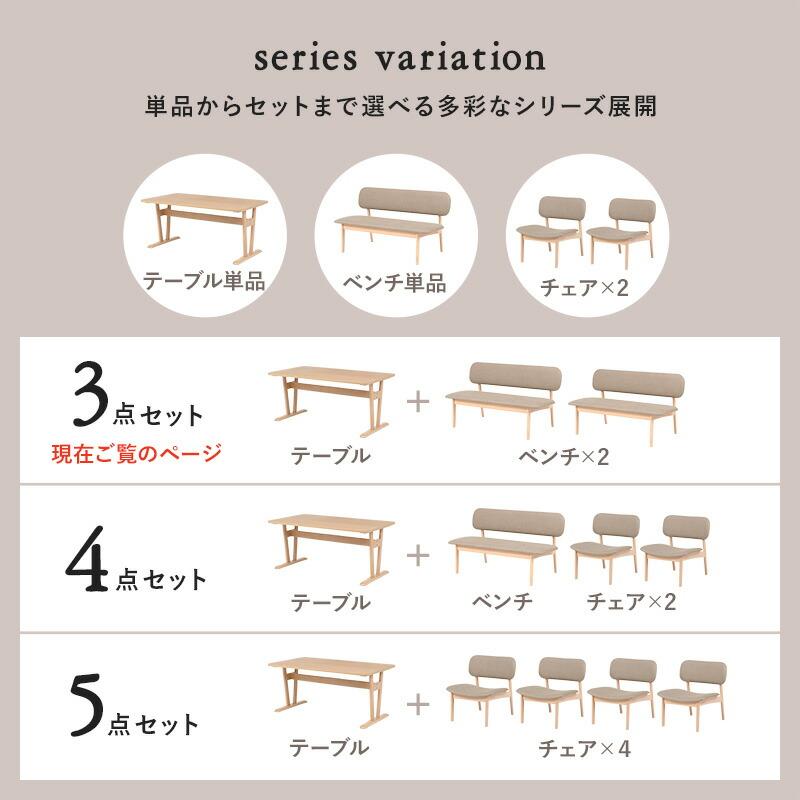 ダイニング３点セット ベンチタイプ 食卓セット おしゃれ 4人掛け 4人用 木製 幅145 ロータイプ 北欧 シンプル 食卓テーブル MI-8632-3S_18