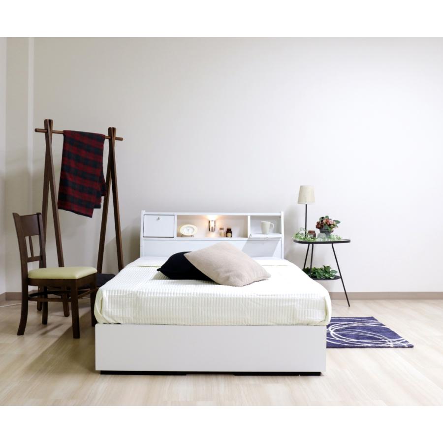 セミダブル ポケットコイルマットレスが付いた特別バージョン　フラップテーブル　照明　コンセント　仕切り付引出し付ベッド　Catty〜キャティ〜