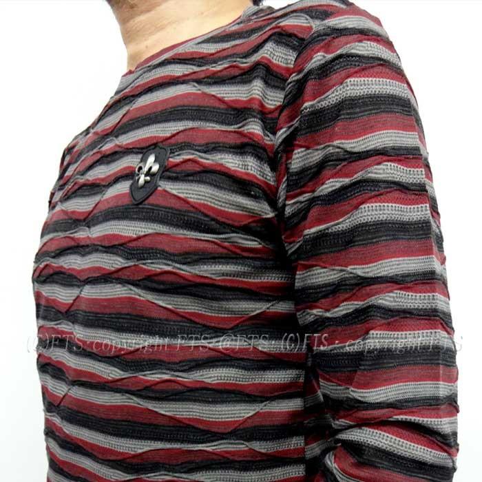 Be Ambition ロングｔシャツ メンズ ロンｔ ウェーブボーダー柄ジャガード ユリ紋章 長袖 黒赤 レッド おしゃれ カッコいい ブランド Bft r Fts メンズファッション ちょいワル おしゃれ 通販 Yahoo ショッピング