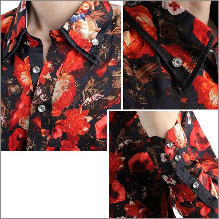 Gw中も発送ok 花柄シャツ メンズ 赤レッド 二重衿ドレスシャツ クリスタル調ボタンダウンシャツ ブランド おしゃれ Dp32 Re Fts メンズファッション ちょいワル おしゃれ 通販 Yahoo ショッピング