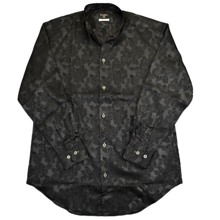 スタンドカラーシャツ バラ花柄 日本製 ドレスシャツ マオカラー ゆったりめ 黒 イタリアン 長袖 メンズ ワイシャツ ブランド おしゃれ Hs 50b Fts メンズ通販 モテ系 ちょいワル 通販 Yahoo ショッピング