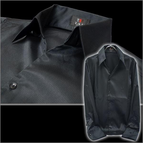 光沢調シャドーストライプ イタリアンカラー モテ系ドレスシャツ 黒ブラック 長袖メンズシャツ ブランド おしゃれ Ts Gs45b Fts メンズファッション ちょいワル おしゃれ 通販 Yahoo ショッピング