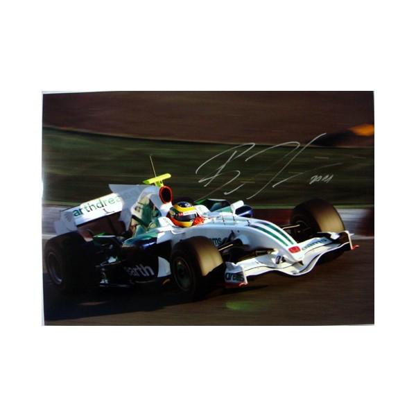 F1 サイン入り写真 額付き 2008 B．セナ ホンダ・F1レーシング 直筆サイン入写真 S-048 三栄