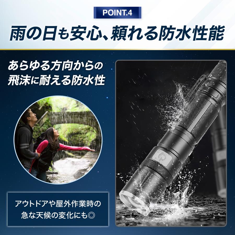 懐中電灯 LED 強力 ledライト 防災 軍用 超高輝度 小型 USB充電式 軽量 明るい ハンディライト ポイント利用 爆買 |  | 07