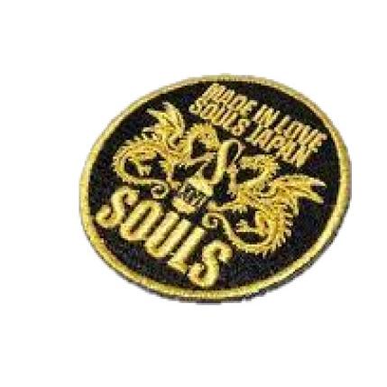 SOULS（ソウルズ） 丸型ワッペン(ゴールドxBK) : つり具山陽 Yahoo!店